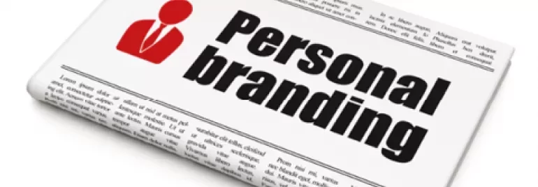 Tidning med rubriken 'Personal branding' och röd ikon.